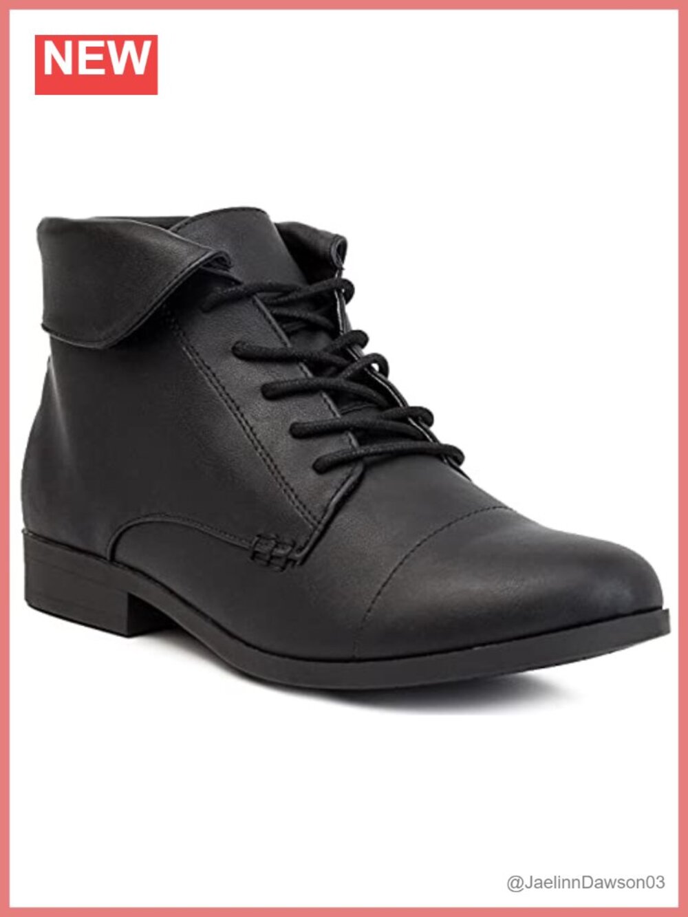 Womens Lace Up Ankle Bootie Faux Leather Dress Boots Cushioned Memory Foam
